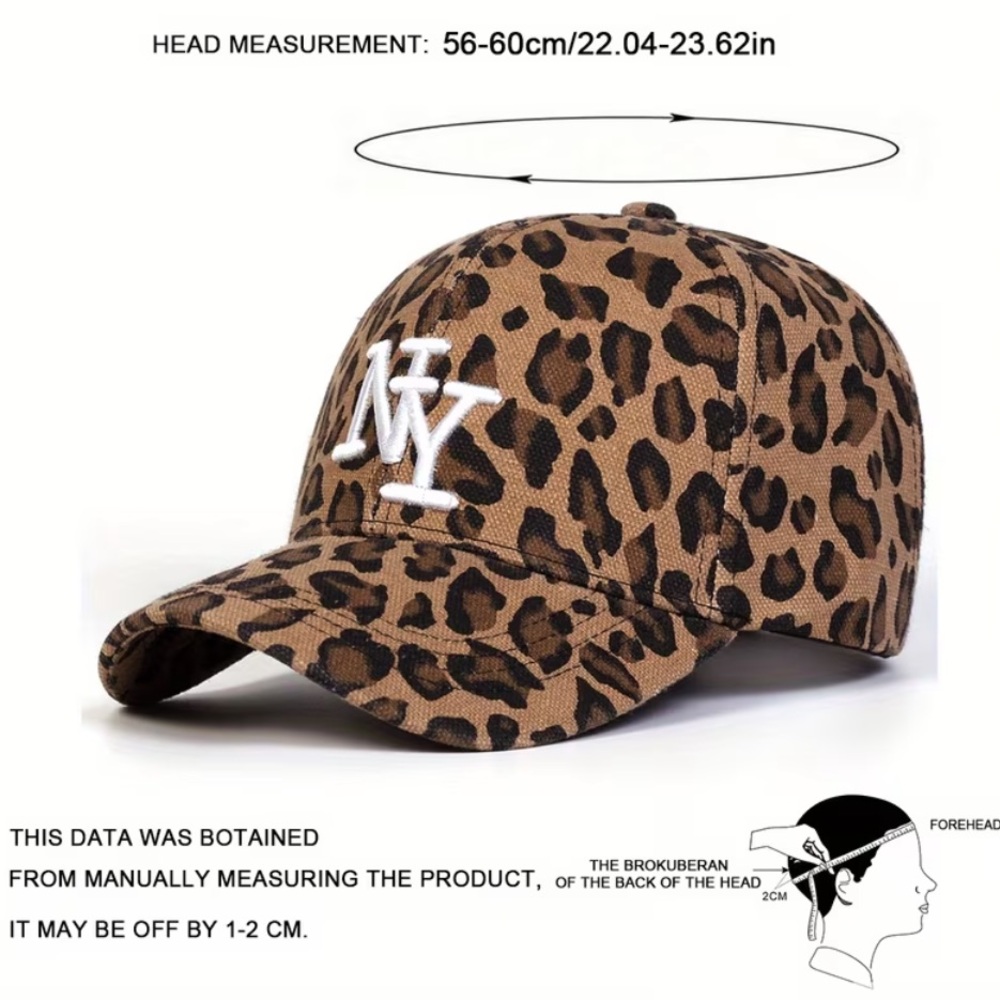 Women’s Leopard Print NY Adjustable Baseball Cap NWT Hat - Picture 3 of 3